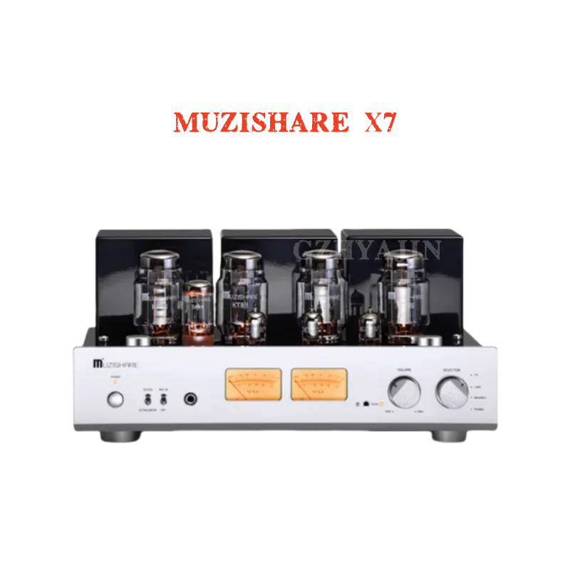 MUZISHARE X7 45W * 2 Amplificatore valvolare integrato KT88x4 AB1 Amplificatore push-pull 25~45W TR~UL Interruttore 110V/220V MM Phono
