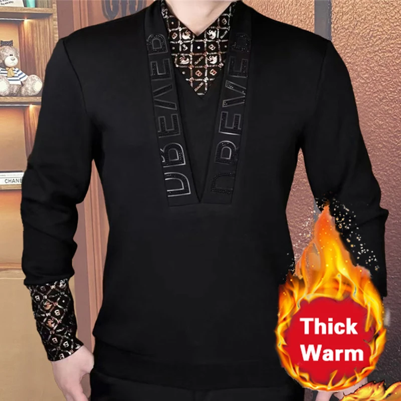 

Мужской искусственный двухсекционный пуловер на флисовой подкладке, утолщенный мужской теплый зимний свитшот с длинными рукавами Moletom Masculino Sudadera Hombre