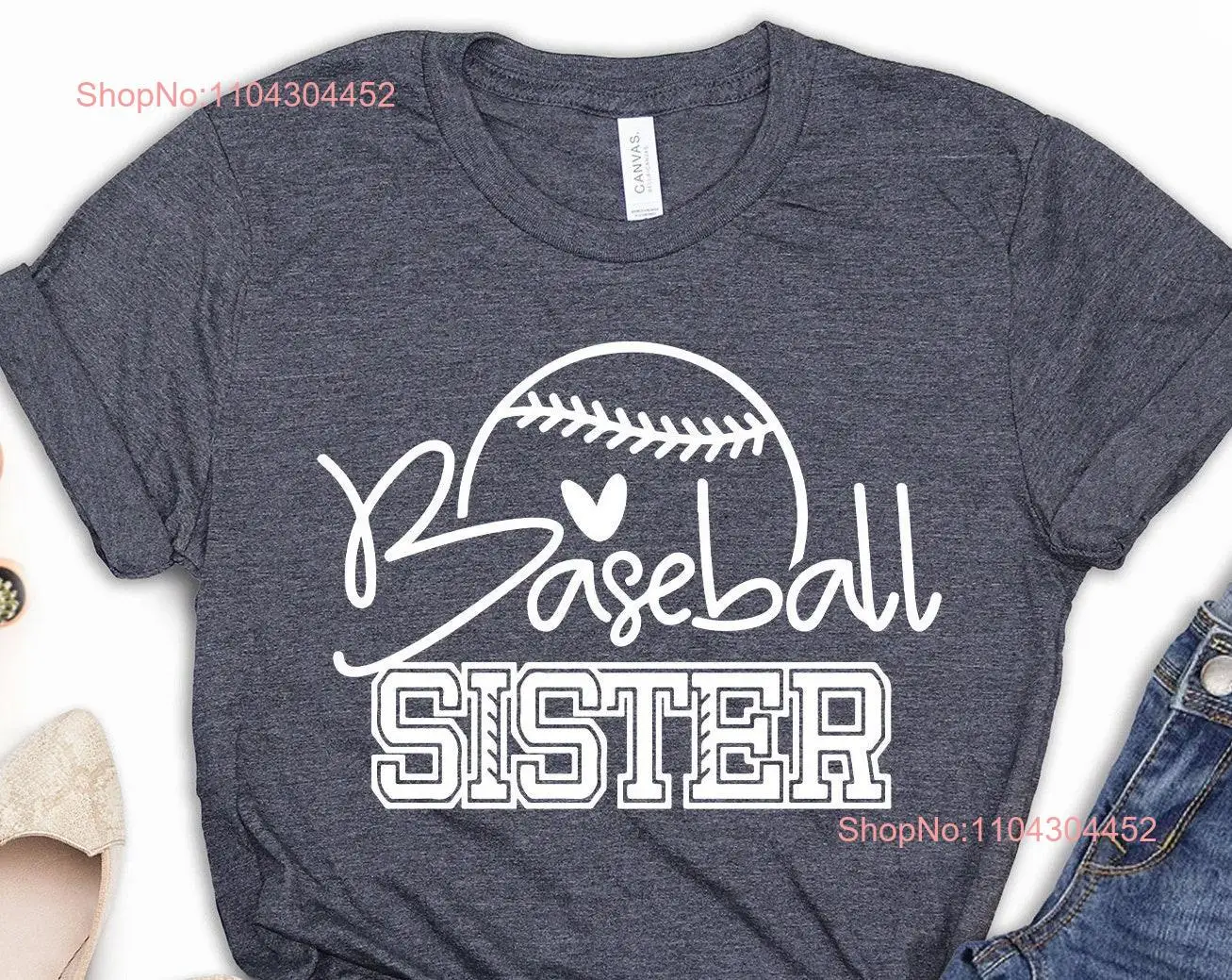 Baseball Sister T Shirt Fan Lover Game Day Biggest long or short sleeves