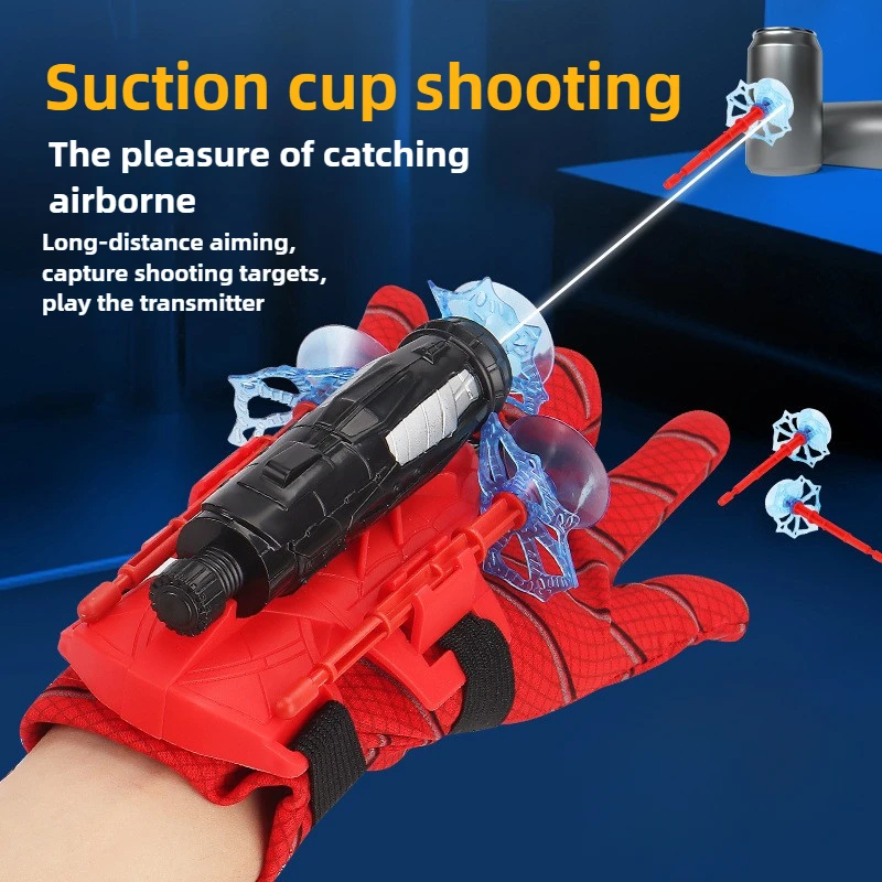 スパイダーランチャースパイダーヒーローシルクスピニング子供のおもちゃの少年グローブ射撃ソフト弾丸銃ロールプレイングソフト弾丸シューター