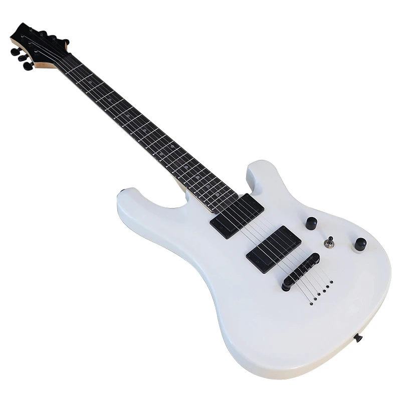 White 6 Strings Electric Guitar 39 Inch High Glossy Guitarra Solid Basswood Body Canada Maple Neck