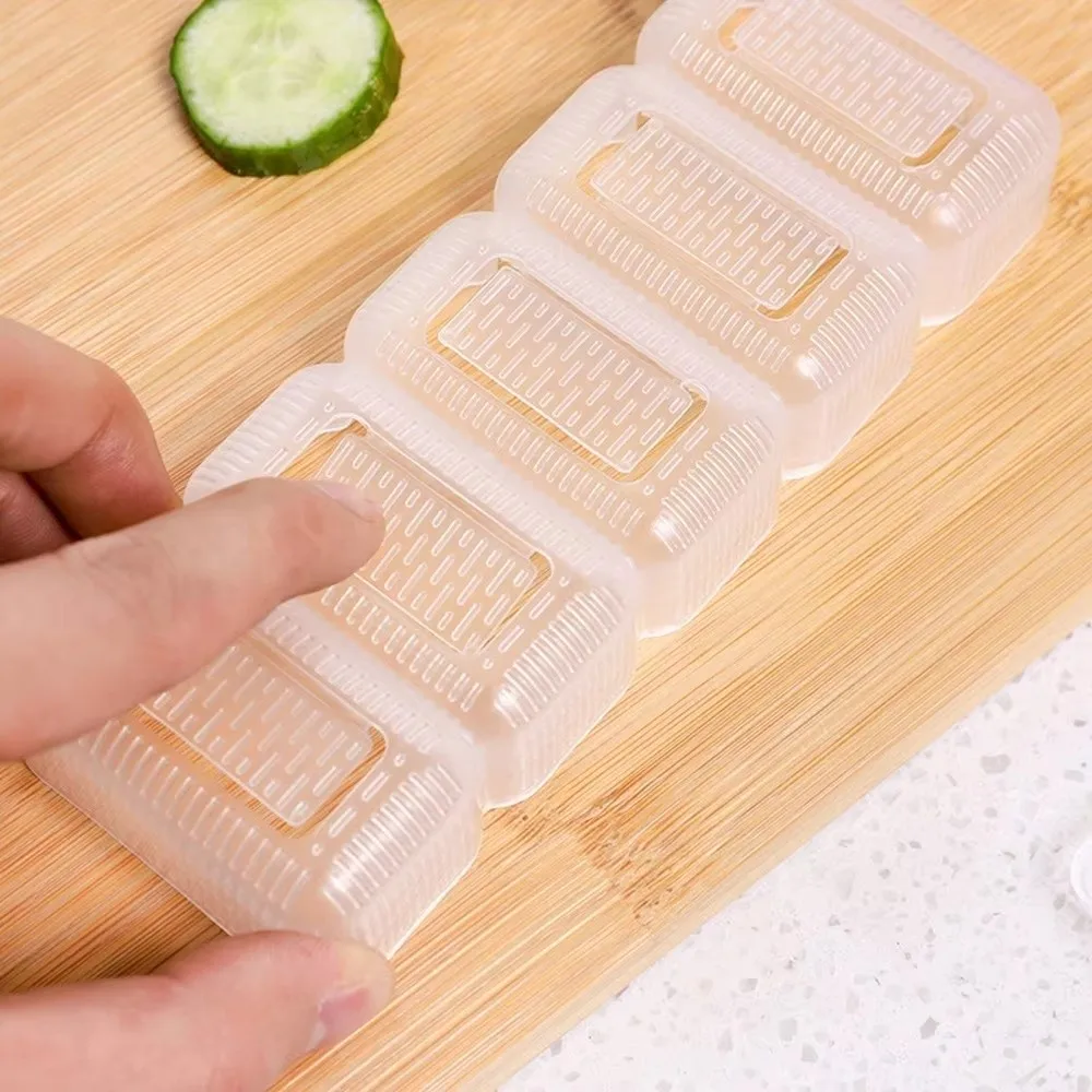 New 5 Grids Rice Ball Mold Transparent DIY Sushi Molds Reusable Non-Stick Sushi Roll Mold Kitchen Tool
