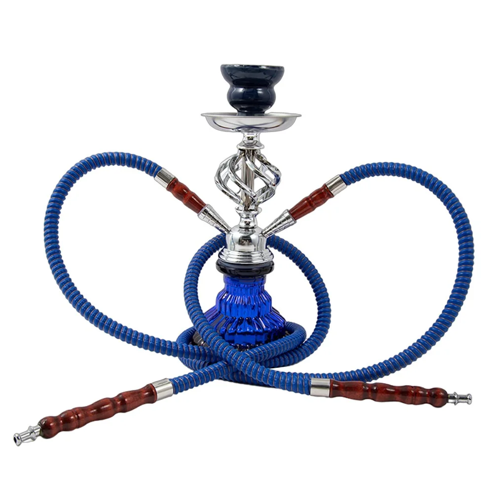 مجموعة شيشة الشيشة الزجاجية الكاملة مع ملقط وعاء السيراميك خرطوم الشيشة الشيشة Nargile Sheesha Narguile Chicha أنابيب المياه النرجيلة