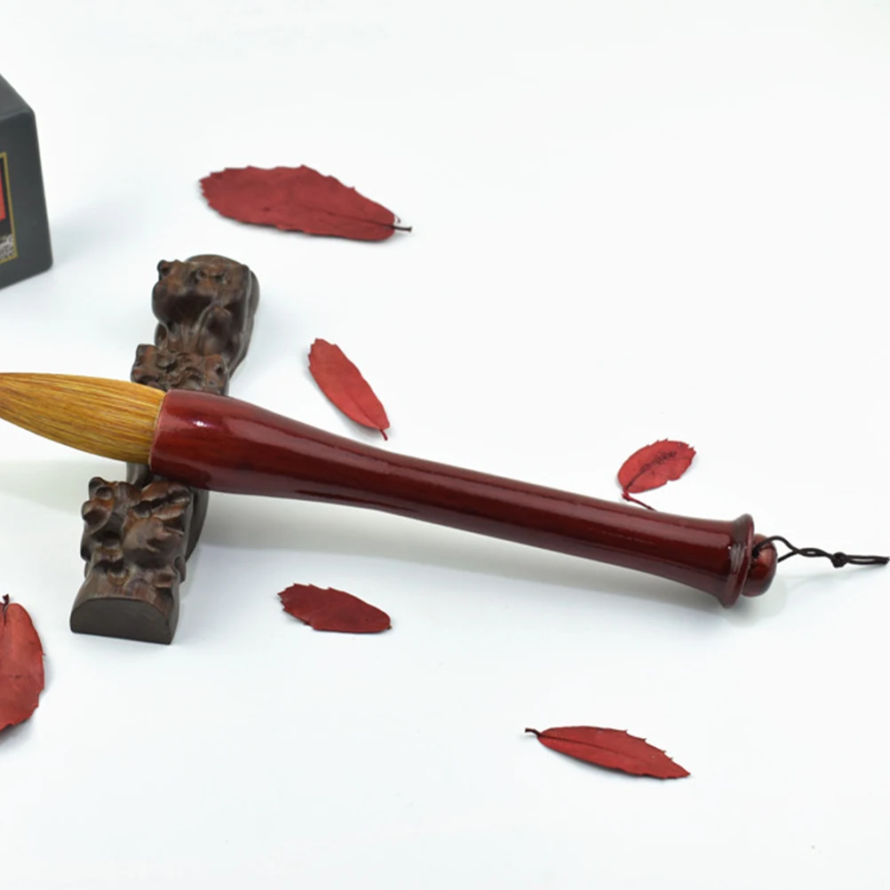 

24Cm Wolf Hair Chinese Calligraphy Pen For Kanji Japanese Sumi Ink Art Tool Brown Traditional For Beginners Practice Great Gift