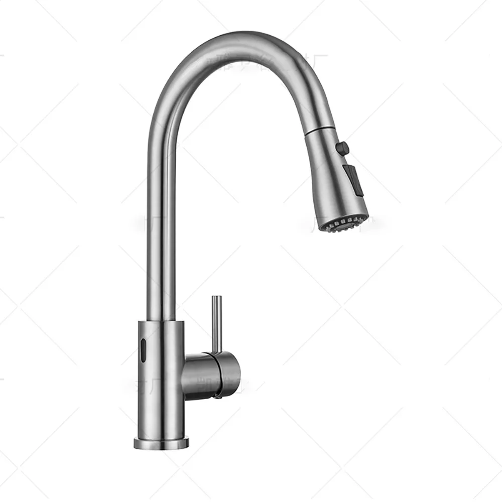 Tianview Kitchen spring pull-out faucet infrared sensor water washbasin kitchen hot and cold water 304 stainless steel faucet