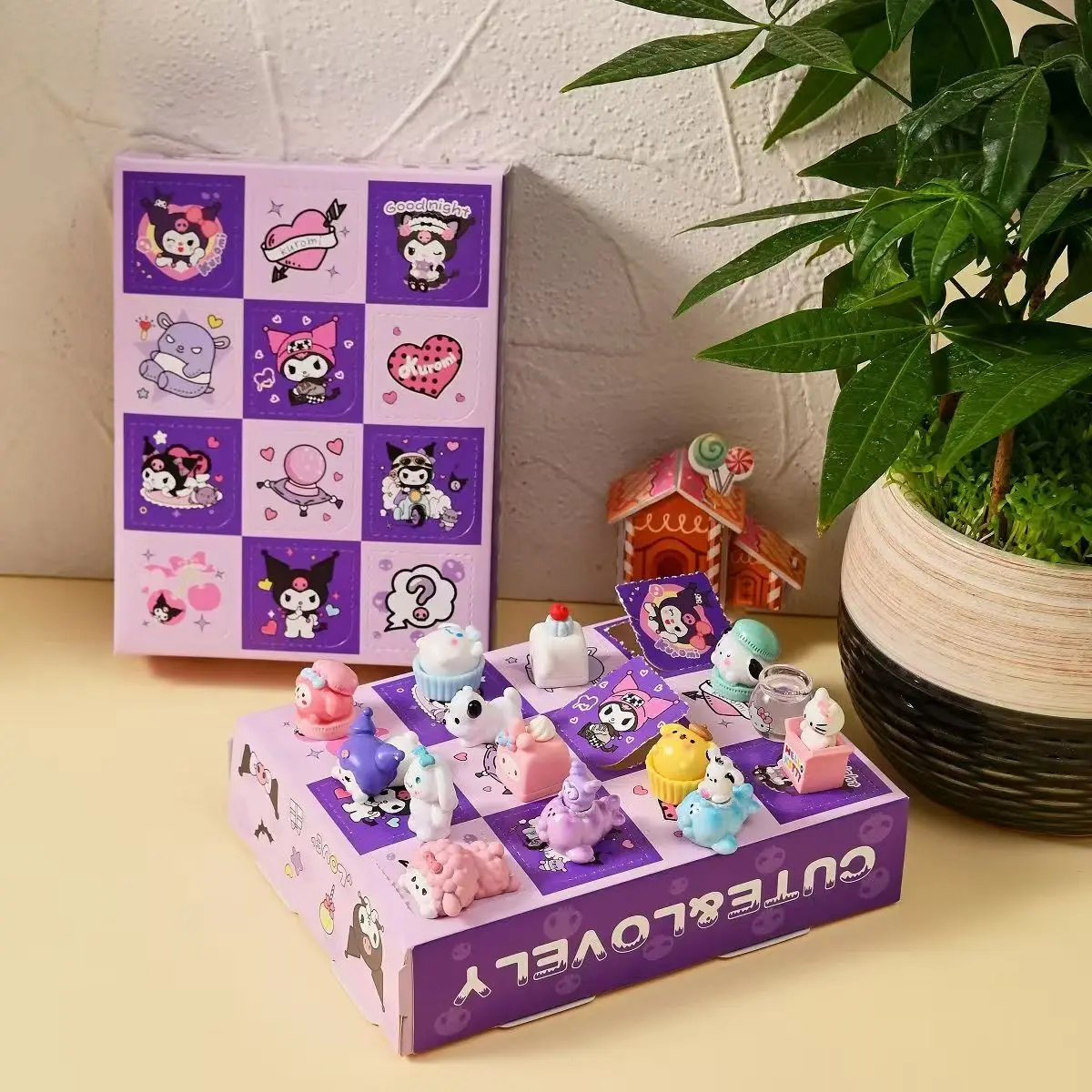 

12 шт., аниме, новый брелок Kitty Kuromi, кулон, слепая коробка, игрушка, детский рождественский подарок, приз, игрушки