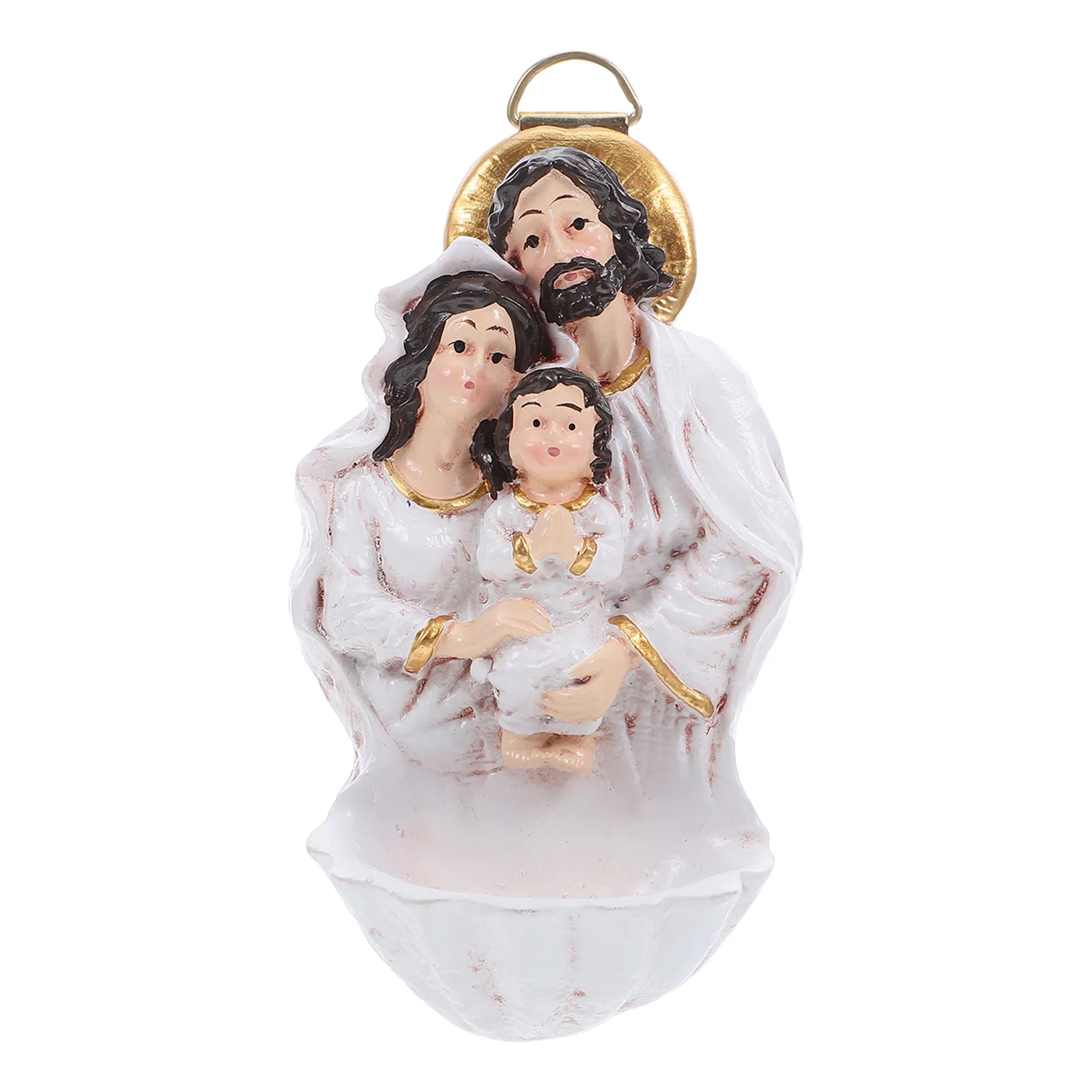 Resin Jesus Birth Pendant Nativity Scene Christmas Religious Statue Catholic Home Decor Wall Hanging Tabletop Spiritual