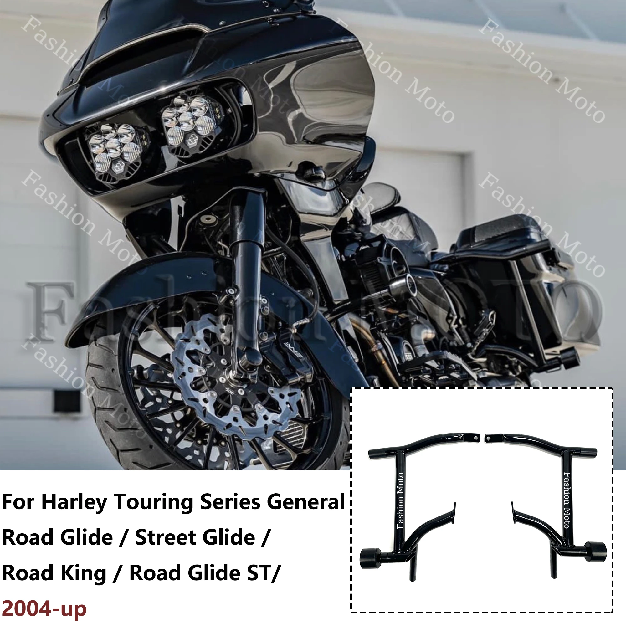 

Motorcycle Saddlebag Guard Rails Bag Guards For Harley Road Glides Street Glides Road King Road Glide ST 2004-up DS Custom Bar