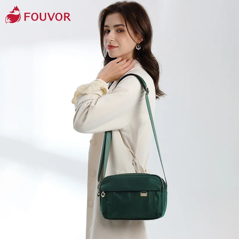 

Fouvor Waterproof Nylon Small Square Bag Women New Fashion Simple Canvas Casual Ladies Oxford Shoulder Bag Messenger Bag 6013-06