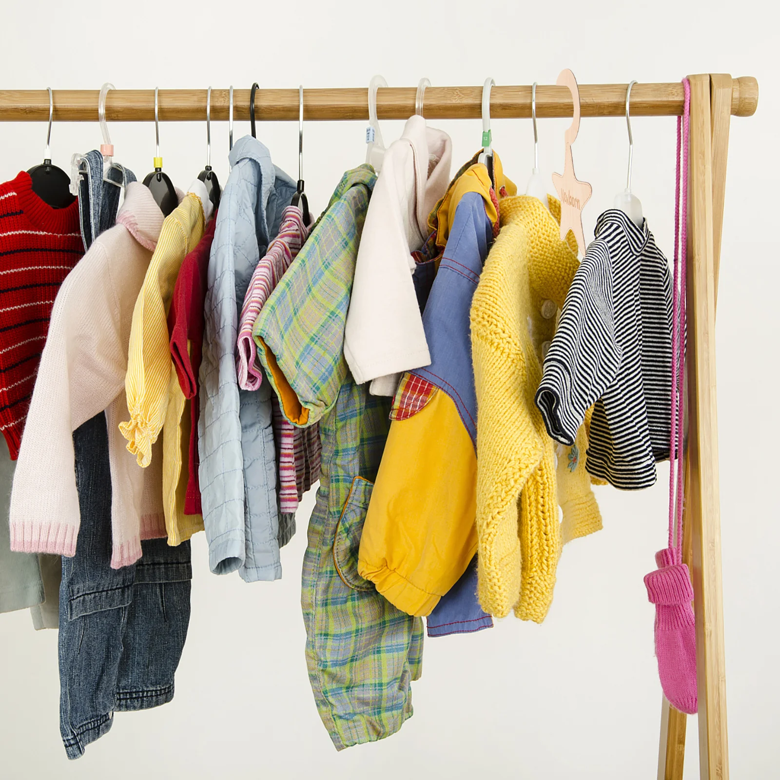 

7pcs Wooden Baby Closet Dividers Clothes Organizers Nursery Wardrobe Size Sorting Infant Garment Storage Hangers