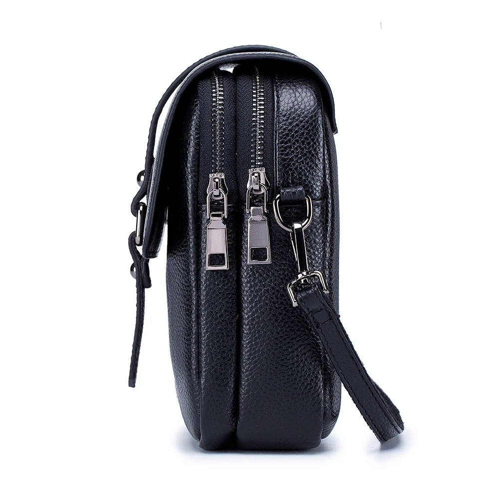 Cowhide simple versatile Genuine Leather Handbags Shoulder Bag Woman Crossbody Bag multi-function mini vertical mobile phone bag