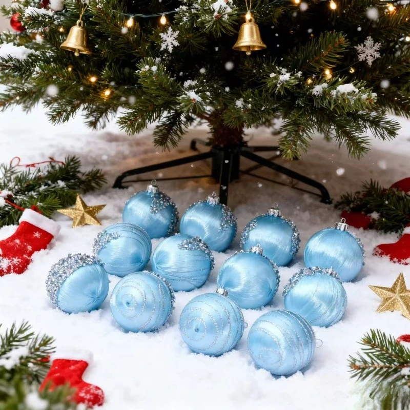 12pcs 6CM Christmas Ball Set Shatterproof Delicate Christmas Tree Decoration Pendant Creative Waterproof Hanging Ornament