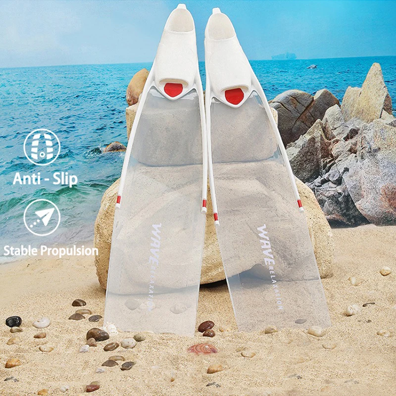 

Professional Freediving Long Fins Flippers - PP+TPR with Anti-Skid | for Spearfishing, Snorkeling , Scuba Diving & Water Sports