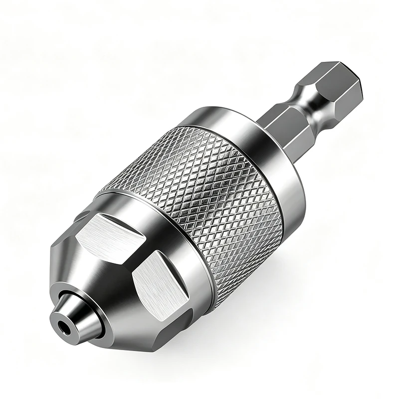 Keyless 3‑Jaw Drill Chuck with Drill Bits 1/4