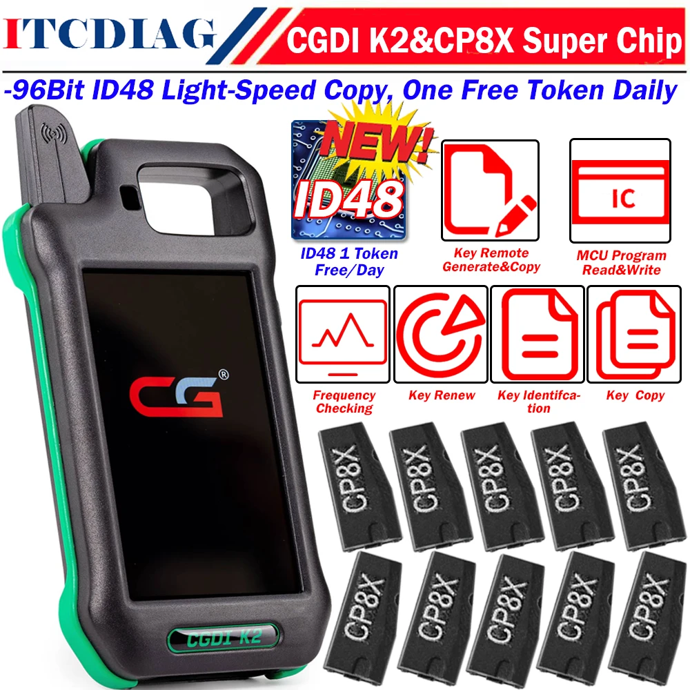 

CGDI K2 Wifi Professional Multi-functional Smart Lock Smith Key Tool Remote Generator Support 96Bit ID48 Copy & CG8X Super Chip