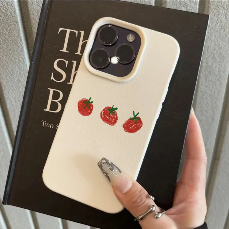 

Cream Beige Faux Leather Cute Trendy Cover for iPhone 17 16 15 14 13 12 11 Pro Xs Max XR Air 8 7 Plus Mini 17e X Anti-Drop Cover