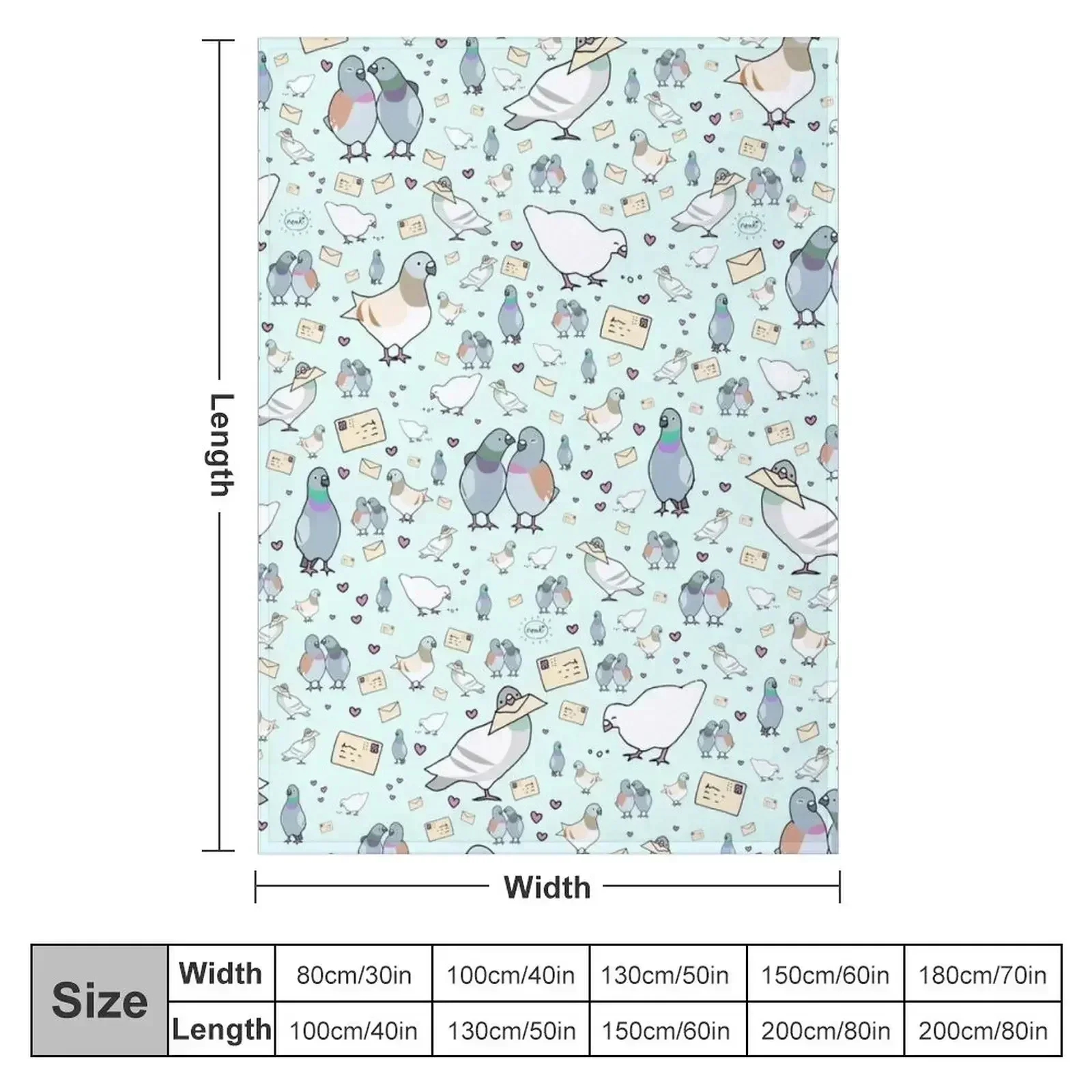 Pigeons Throw Blanket couch cozy soft plush fuzzy picnic outdoor blanket