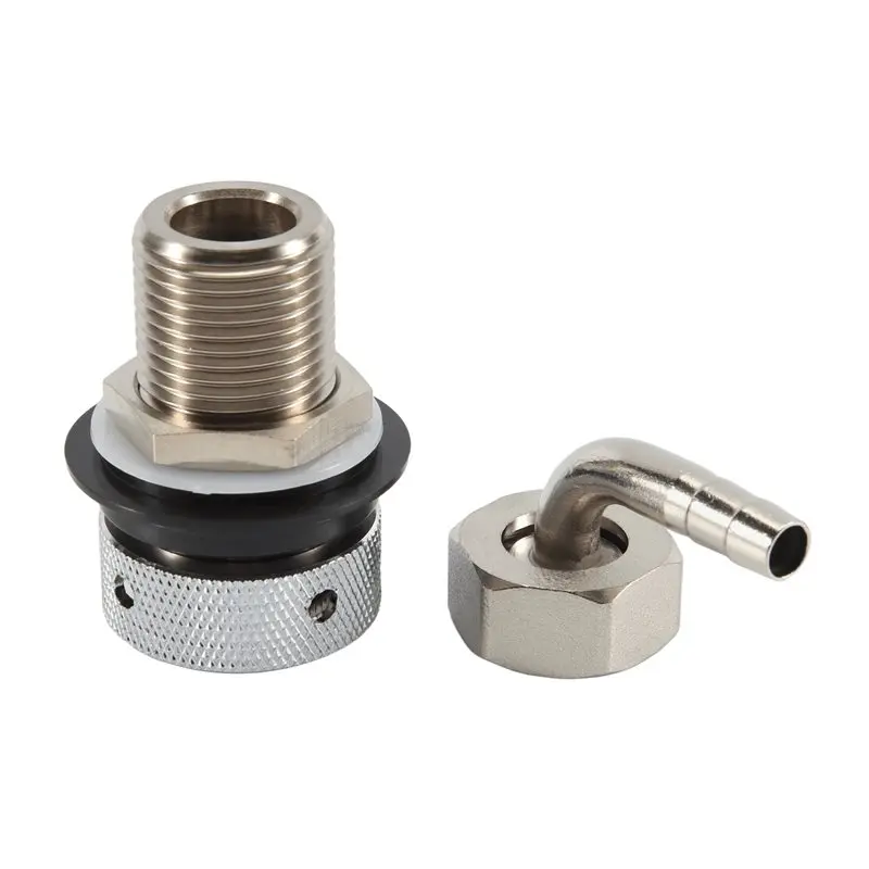 B23B Beer Tap Faucet Shank With 8Mm Barber Elbow, Chrome Plate Brass Shank G5/8 For Adjustable Tap Draft Beer Dispenser Home Bre
