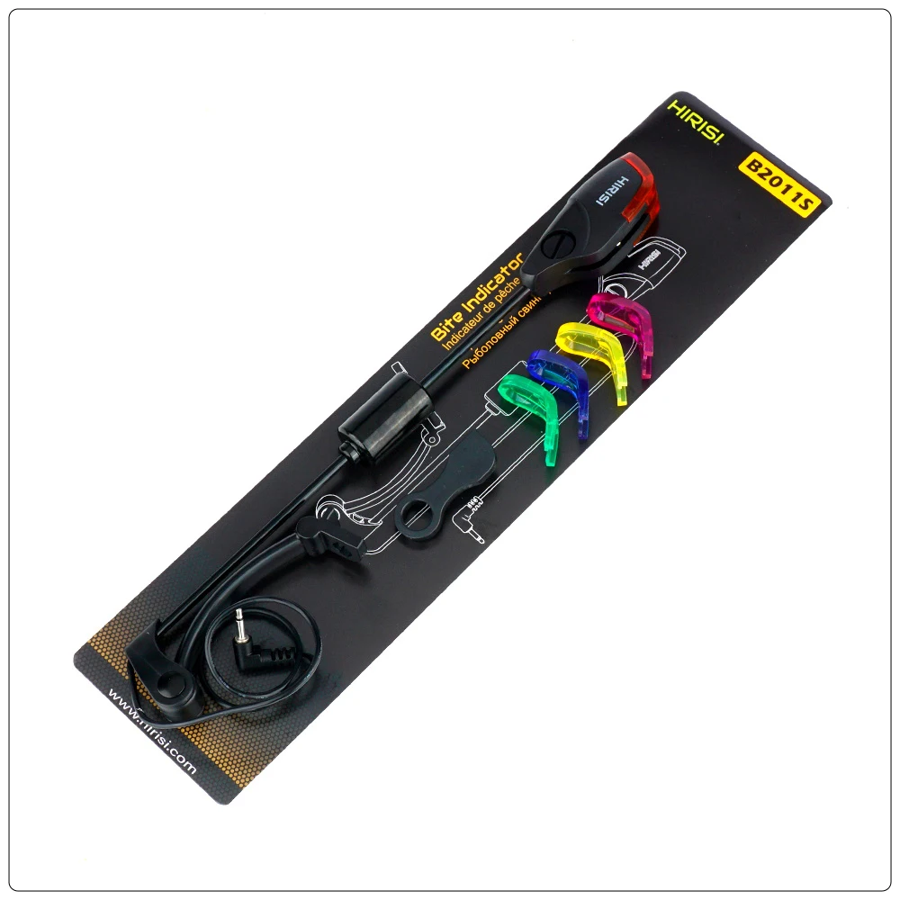 Hirisi B2011S Karpfenangel-LED-Swingers mit 4 Plastikköpfen für Bissanzeiger, Bissindikator, Terminal-Tackle-Zubehör