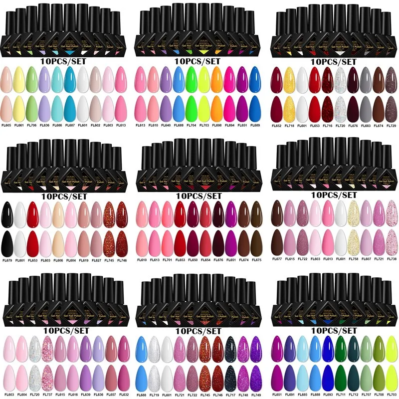 

10 шт., 10 мл, набор гель-лаков для ногтей HEMA TPO, бесплатный красный, кофейный, коричневый, полуперманентный, замачиваемый, УФ-гель-лак для зимних принадлежностей для ногтей