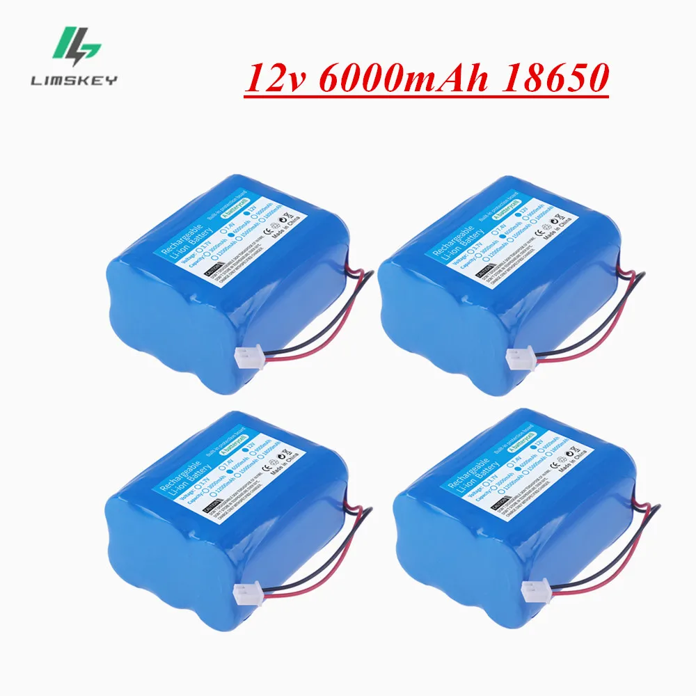 Bateria de iões de lítio para monitor, UPS, câmera CCTV, acessórios de atualização, 6000mAh, 12V, 3000mAh, 2600mAh, 18650, 3S1P, 12.6V