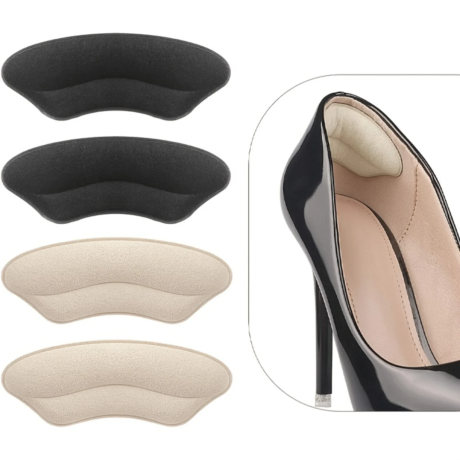 4 Pairs Heel Grips for Men and Women - Stop Heel Slip & Blister - Enhance Shoe Fit & Comfort - Shoe Inserts for Perfect Fit