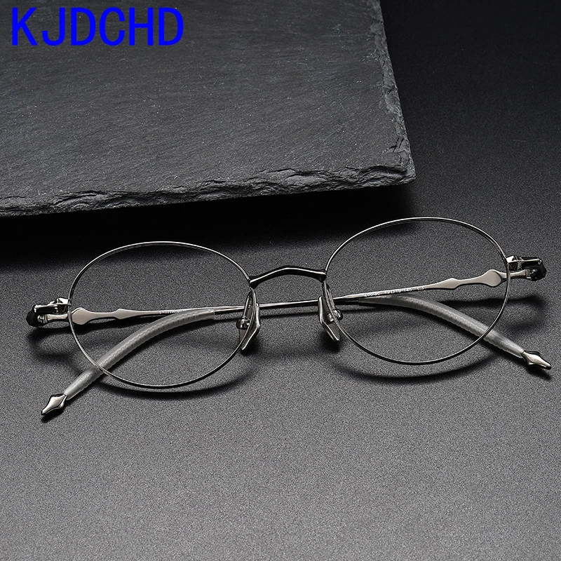 

Pure Titanium Glasses Frame Women Vintage Round Myopia Optical Prescription Eyeglasses Frame Men New Titan Eyewear Spectacles