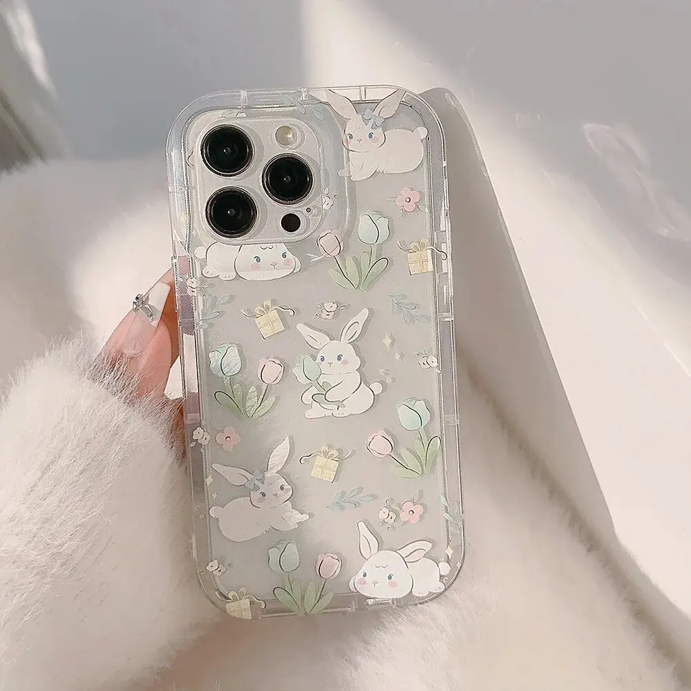 

Rabbit Flower Phone Case For Samsung A55 5G Case S24 Ultra A54 A34 A33 A53 A52 A32 A14 A71 A24 A13 A12 A15 S22 S21 S23 FE Cover