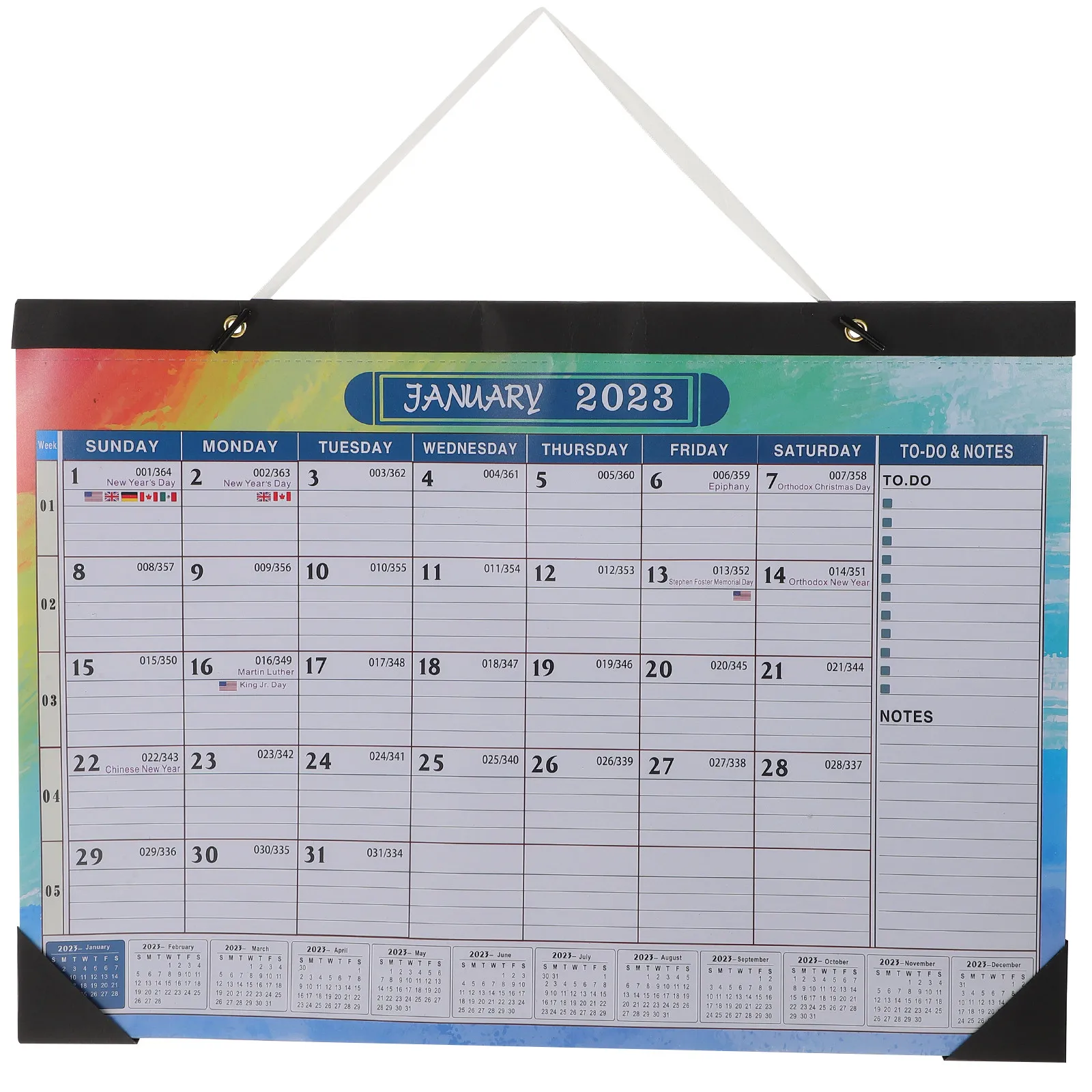 

2024 Wall Calendar English Hanging Calendar Superior Paper Monthly Household Office Dorm Schedule Planner Festival Reminder