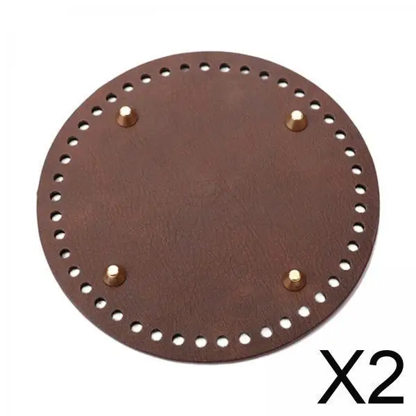 

Crochet Handbag Bottom PU Leather Pad with Holes Bag Making Accessory for DIY Tote Repair and Replacement