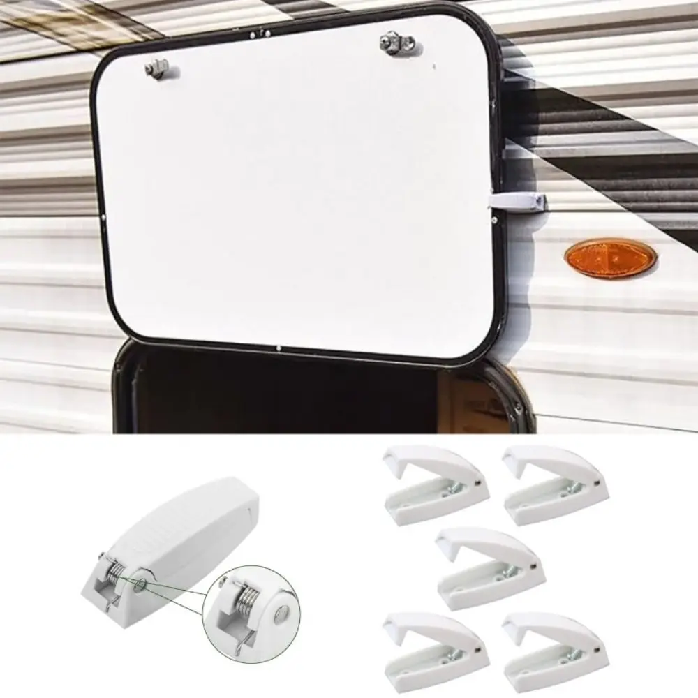 

5pcs Spring Loaded Door Catch Holder Latch Plastic anti-impact Door Clip Interior Cabinet Camper Baggage Door Latch Camper