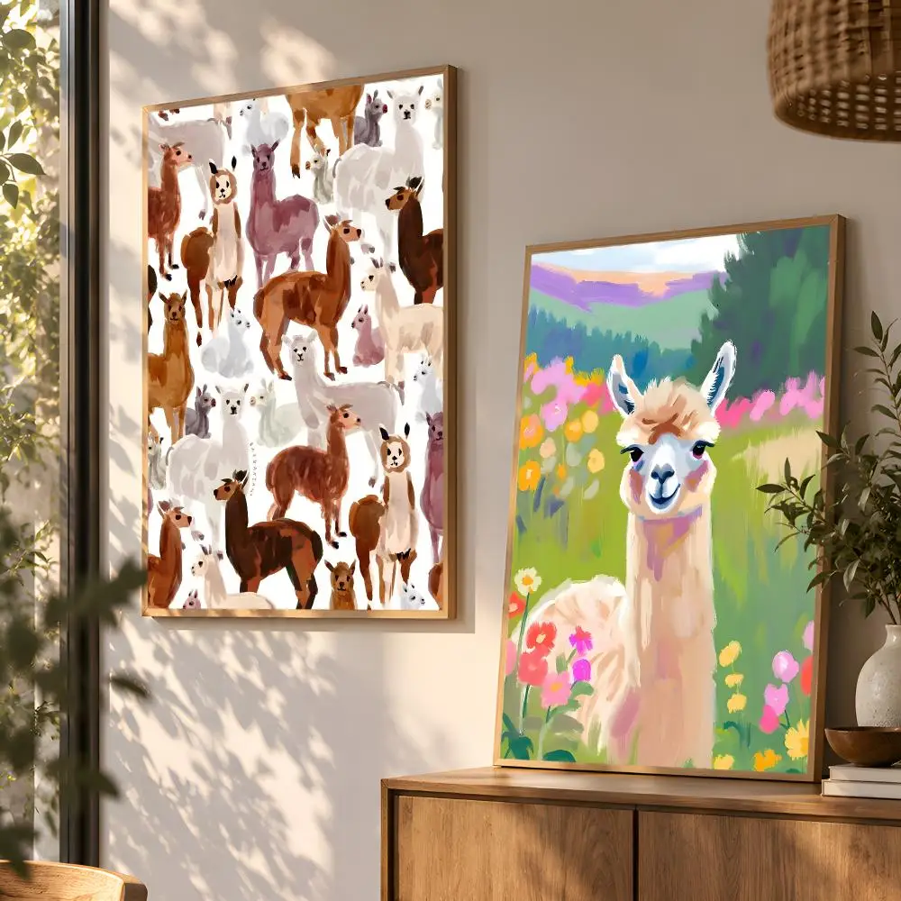 Alpaca Art Poster Wall Art Home Decor Living Room Bedroom Office Dorm Apartment Gift