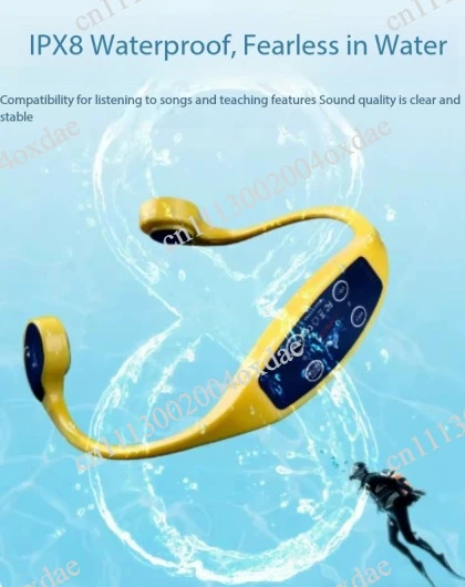 H904 Swimming Waterproof Radio Walkie-talki Bone Conduction Headset Headphone for Swimming Coach Training