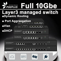 full 10Gbe Layer3 managed switch 4/8 port POE or non poe with 10Gbe SFP+ uplink L3 management switch VLAN/DHCP/TRUNK/RIP