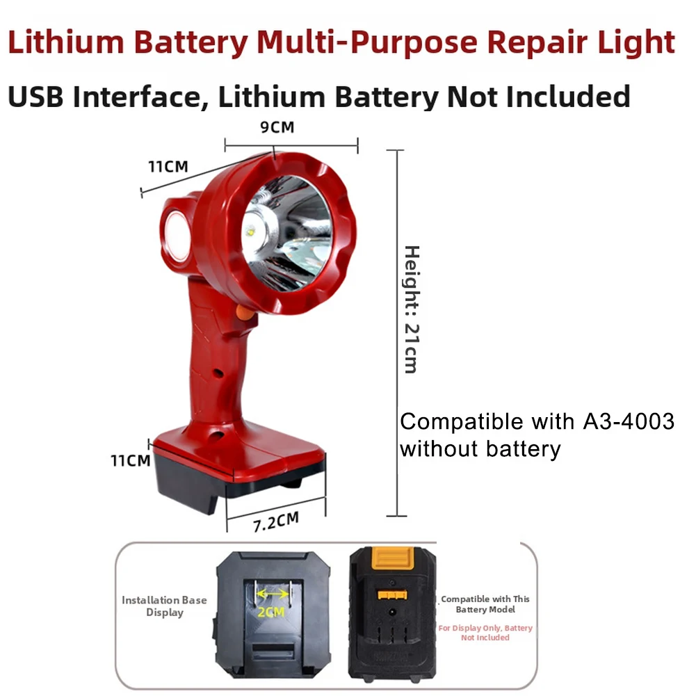 Outdoor Camping Light Rechargeable Light Battery Work Light Lithium Battery Powered Nighttime Illumination Bright LED Beads