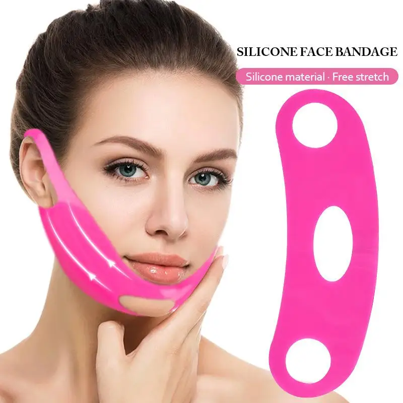 Fasciatura per il viso in silicone Linea V Shaper per il viso Mento Guancia Sollevamento Cintura Piega nasolabiale Cintura per massaggio facciale Bellezza per le donne Cura della pelle