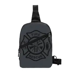 Fire Rescue Firefighter Sling Crossbody Backpack Men Custom Fireman Shoulder Chest Bag for Cycling Camping Daypack