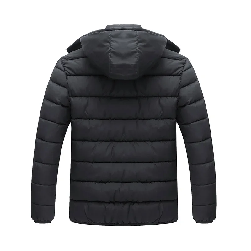 Men New Autumn Winter Warm Puffer Down Jacket Hooded Coat  Detachable Hat Ultralight Coat 2023 Spring Winter Size 3XL