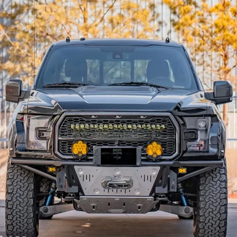 Front Bumper For Ford F-150 Raptor 2018-2021, Steel Off-road Racing Bumper, Heavy Duty Desert Racing Bumper, Premium Upgrade