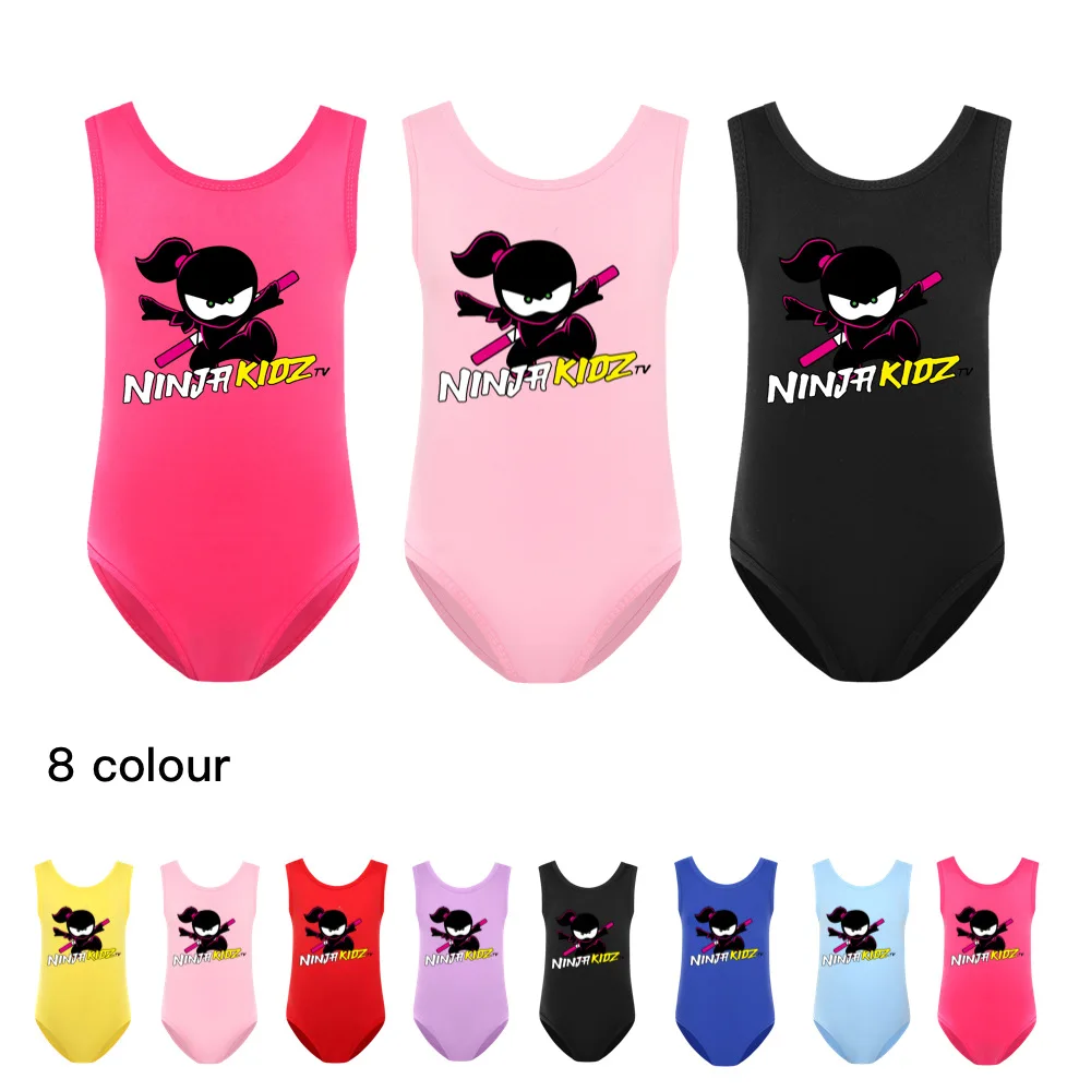 

NINJA KIDZ Swimwear Kids Beach Wear Sleeveless Swimming Toddler Baby Girls Cartoon Swimsuit Bathing Suits