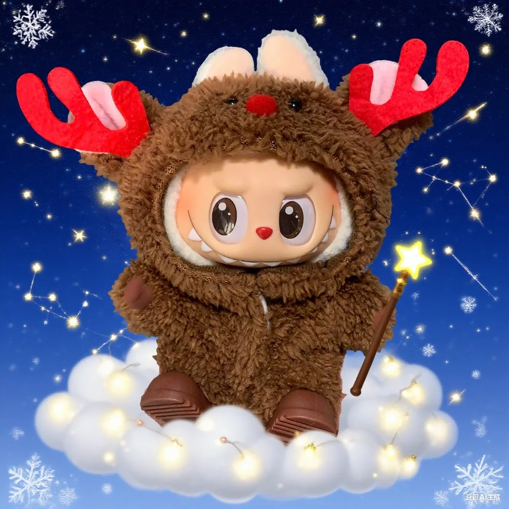 

17cm Cute Mini Plush Doll'S Clothes Outfit Accessories For Korea Kpop Exo Labubu Idol Dolls Christmas Knitted Sweater Kid Gift