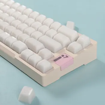 142 toetsen SA-profiel Marmer thema Double Shot PBT Keycaps Melkwit doorschijnend toetsenbord Keycaps voor MX-schakelaars Gamer-toetsenbord