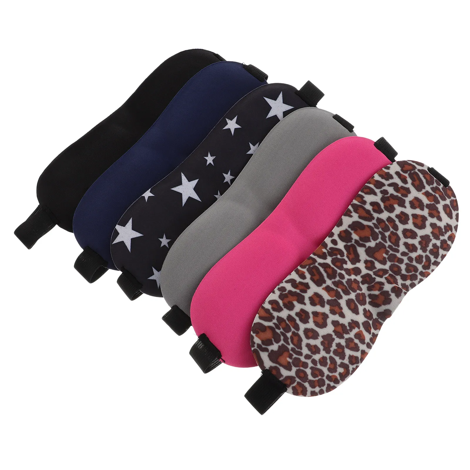 

Набор из 6 черных масок для сна с регулируемыми эластичными ремешками, удобные хлопковые повязки на глаза для путешествий и отдыха