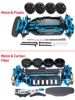 AXSPEED 섀시 프레임 바디 쉘 조립 세트, 금속 및 플라스틱/탄소 섬유, Tamiya TT02 1/10 RC 모델 자동차 업그레이드 부품 2
