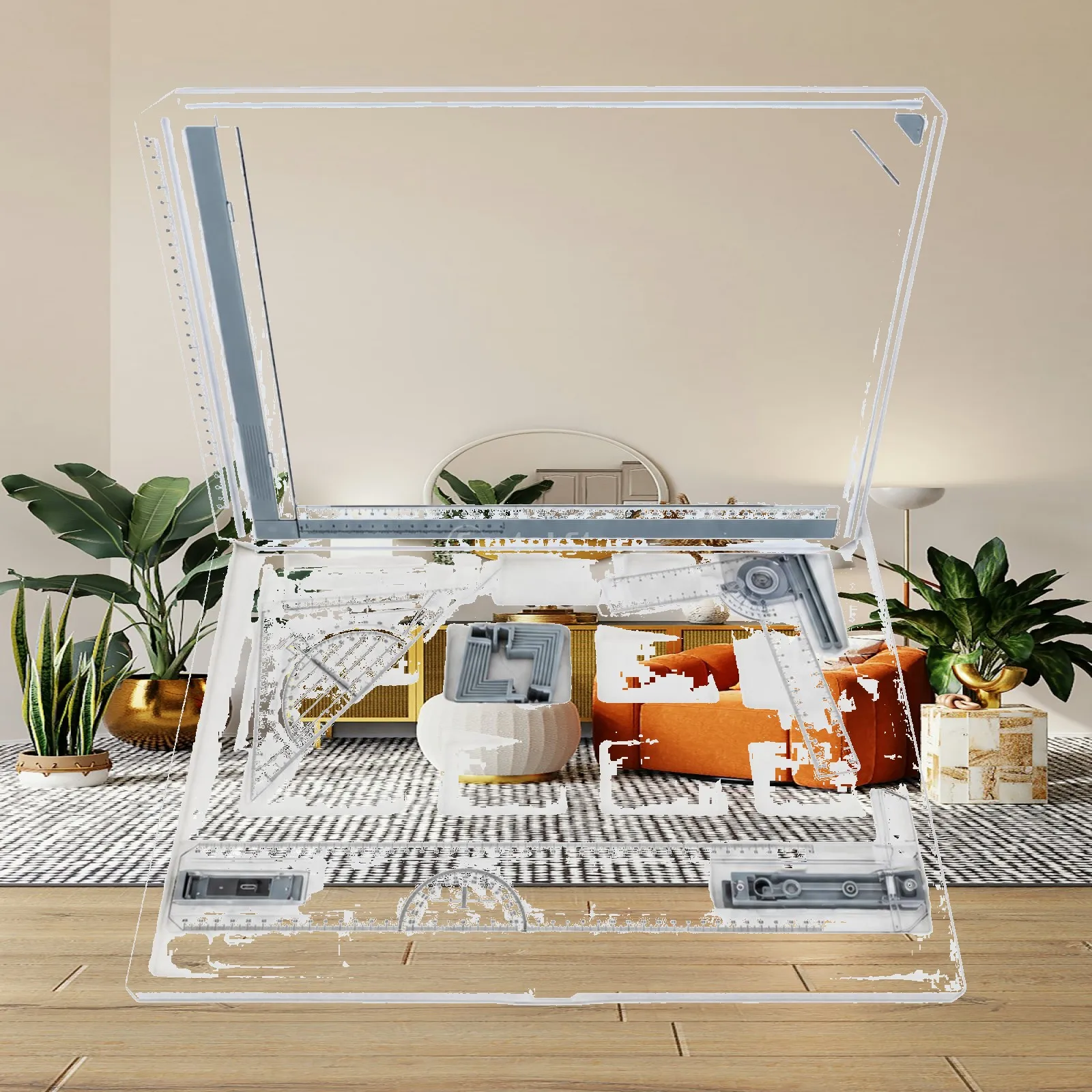 A Three Technical Drawing Board with Sliding Guide Rigid Drawing Board with Sliding Ruler a Three Drafting Table Multifunctional