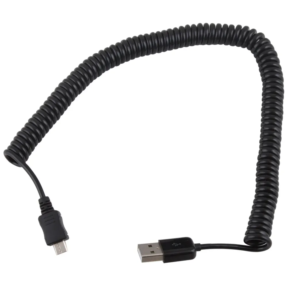 10 Fuß 3 m federförmiger USB 2.0-Stecker auf Micro-USB 5-poliges Datensynchronisierungs-Ladekabel # 23669 – Detail 4