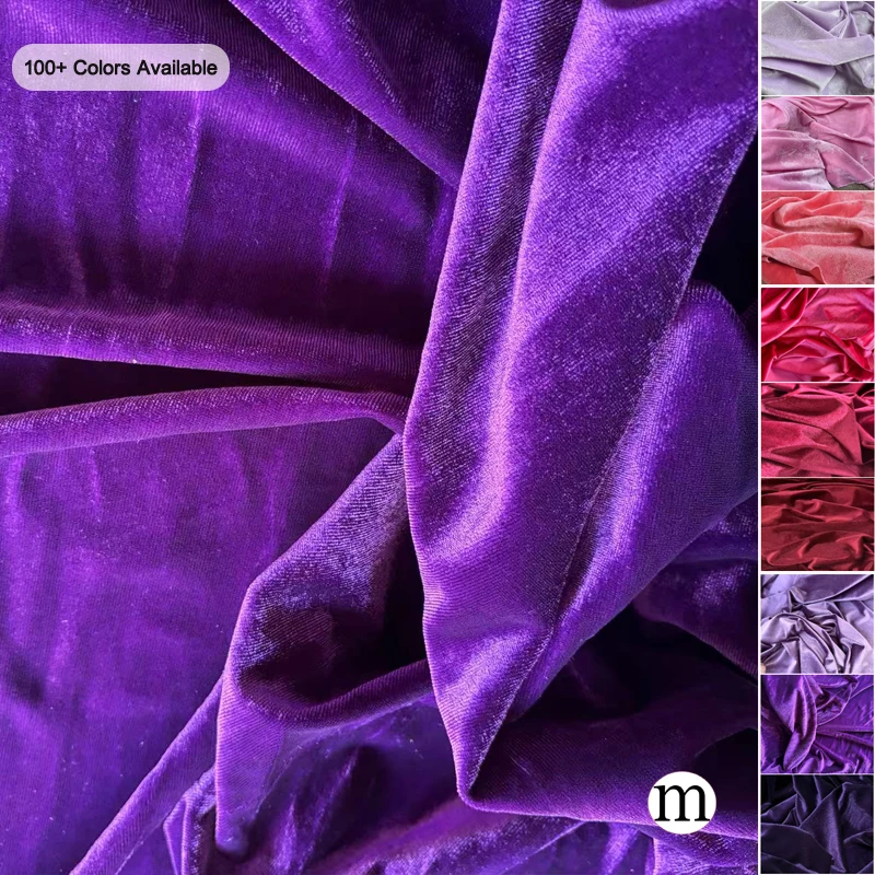 

Фиолетовая бархатная ткань для рождественского украшения, украшения для свадебной вечеринки, ткань для штор, ручная работа, материал для шитья платья своими руками