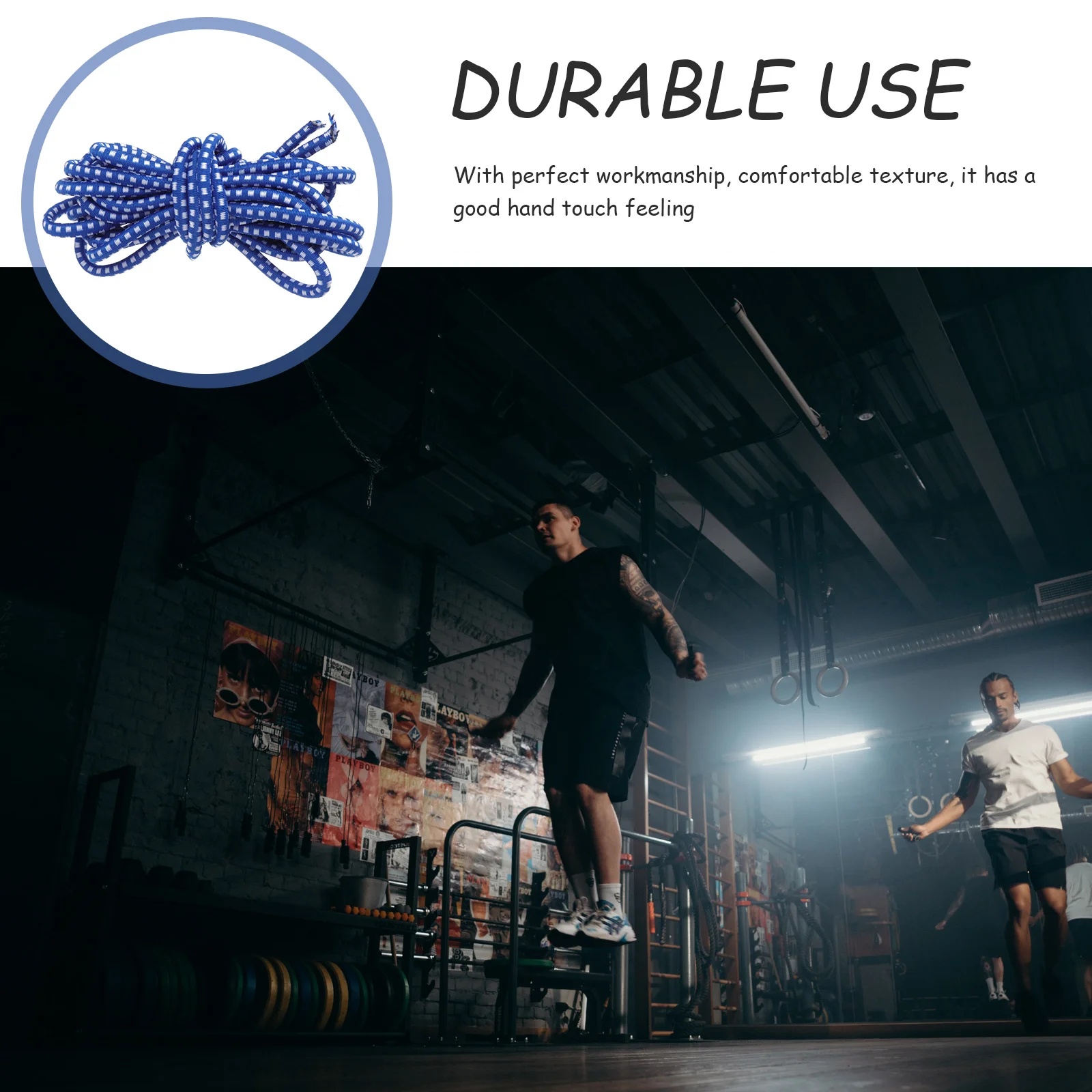 حبل القفز المضحك باللونين الأزرق والأبيض للأطفال، خفيف الوزن وعملي للاستخدام المنزلي والمدرسة، هدية للتمرين الرياضي