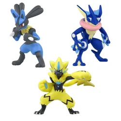 2020 TOMY Pokemon Figures Lucario Greninja Zeraora Riolu Pokémon Gift Anime Model Collection Toy
