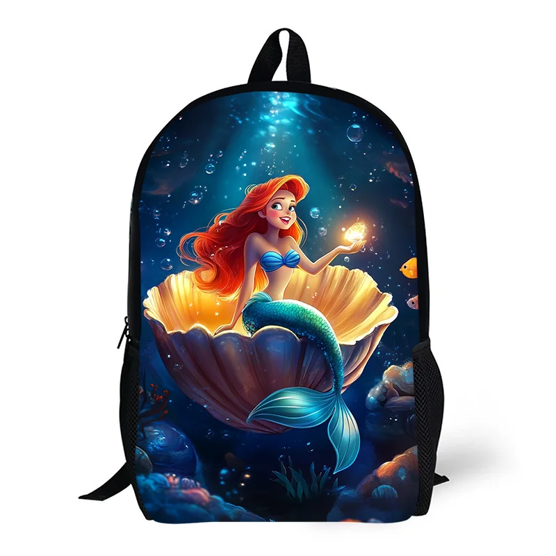 1pc mermaid princess Ariel printed backpack, student backpack, gift, suitable for daily commuting use